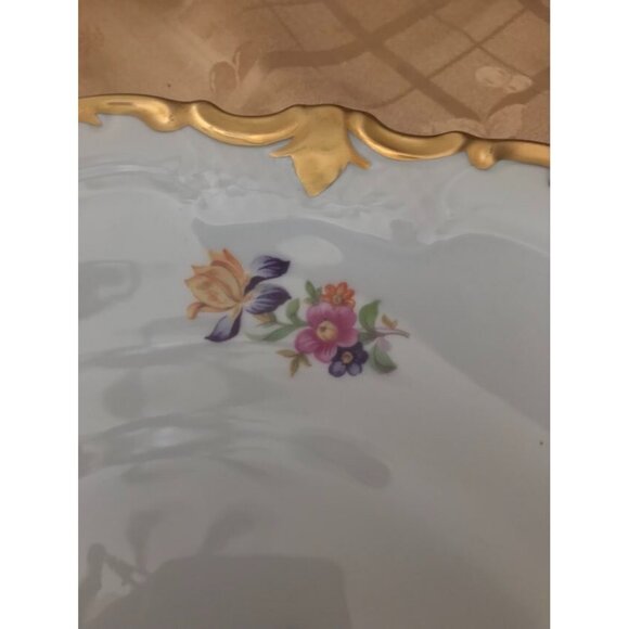 Reichenbach Fine China Floral Round Platter Plate GermanyHeavy Gold Trim 13" - Picture 8 of 11